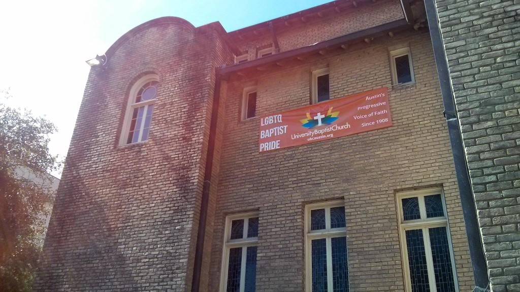 PRIDE Banner on Sanctuary